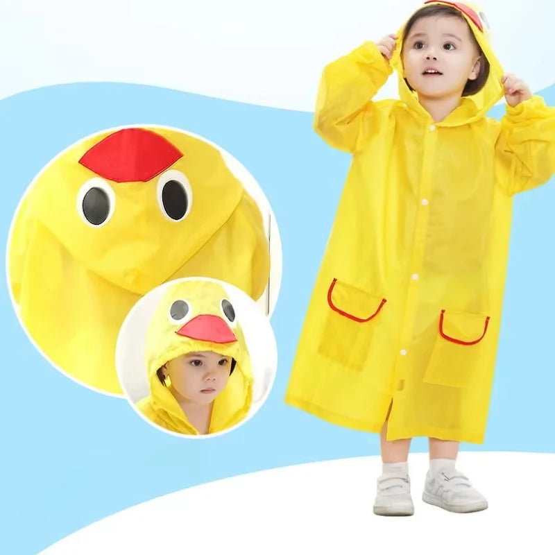 Kids Cartoon Animal Raincoat