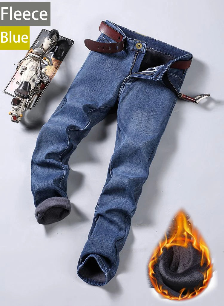 2026 Neue Business-Herrenjeans Lässige Gerade Stretch-Jeans Modische Klassische Blaue Schwarze Arbeits-Denim-Hose Herrenbekleidung