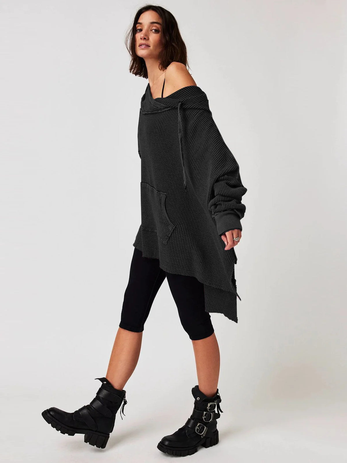 Extra große lose einfarbige Tasche modische vielseitige Pullover Pullover Herbst Mode neue Abbigliamento Donna Pull Hiver Femme