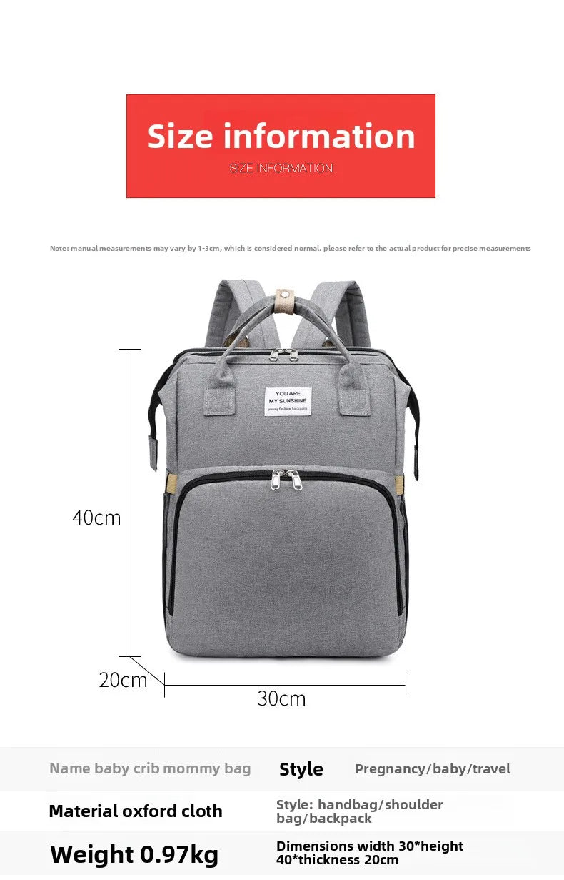 Modische Faltbare Babywiege Mutter-Kind-Tasche Große Kapazität Handtasche Flaschen- und Windelrucksack Mutter- und Mama-Tasche