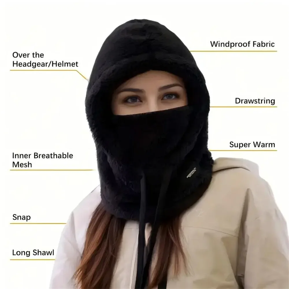 Winter Warme Thermische Winddichte Balaclava Skimaske Motorrad-Gesichtsbedeckung Polar Fleece Verstellbare Fahrrad-Nackenbedeckung Vollgesichtsmaske