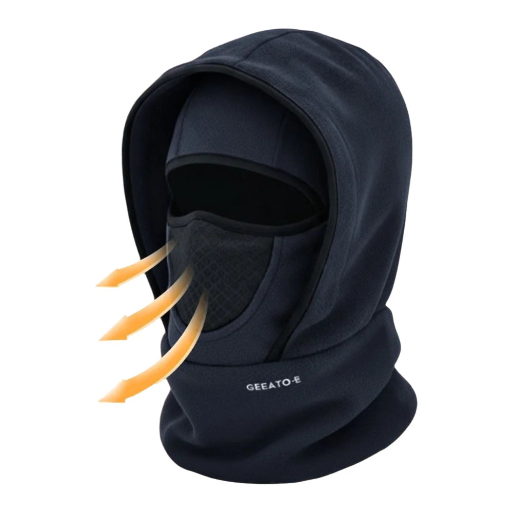 Wasserdichte Polar-Fleece-Sturmhaube, Thermo-Mütze zum Radfahren, Skifahren, mit Kapuze, Nackenwärmer für kaltes Wetter, Gesichts- und Nackenwärmer, Beanie-Mütze