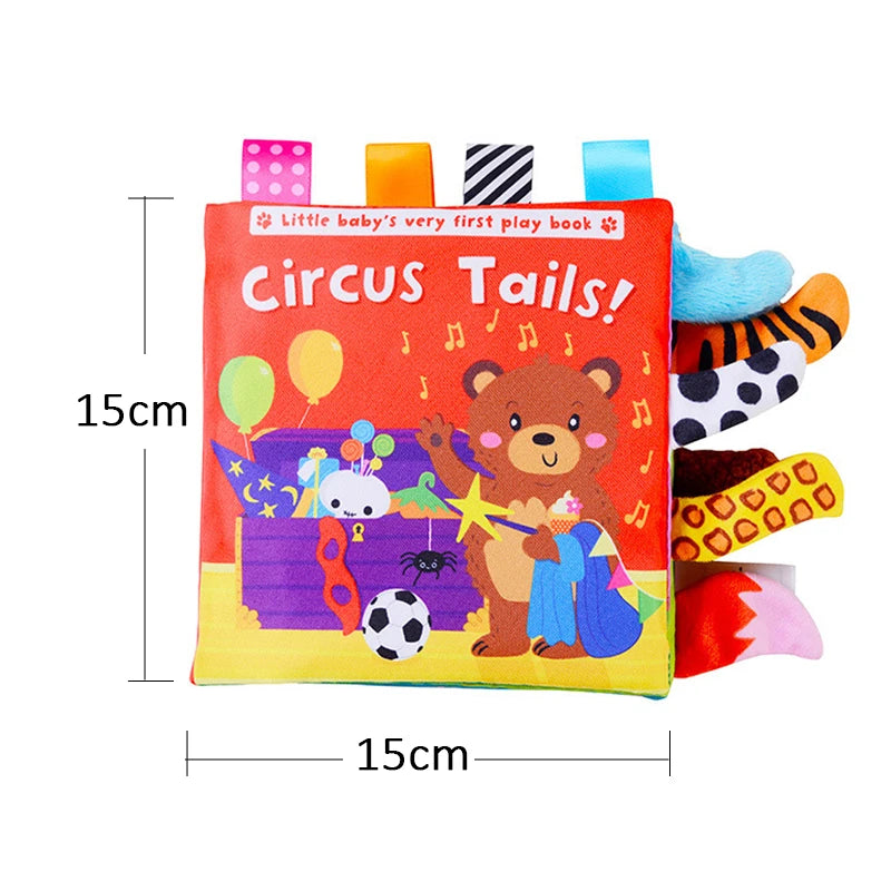 Weiche Babybücher, 3D-Touch-Feeling, kontrastreiches Stoffbuch, sensorisches frühes Lernen, Kinderwagenspielzeug für Kleinkinder, Geschenke von 0–12 Monaten