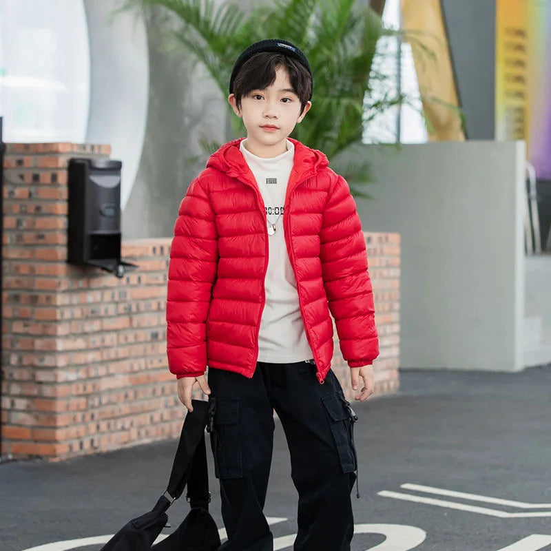 Herbst Winter Teen Jungen Mädchen wärmen Daunen jacke Kinder Baumwolle Oberbekleidung neue Mode Kapuze Reiß verschluss Mäntel 3-12 Jahre Kinder kleidung