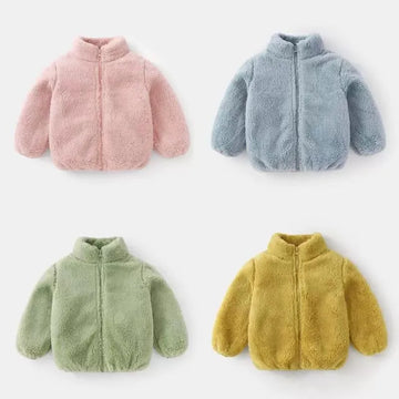 Einfarbig Mode Kinder Plüsch Mantel Herbst Winter Warme Baby Mädchen Junge Casual Jacke Mantel Kinder Kleidung Kleinkind Oberbekleidung