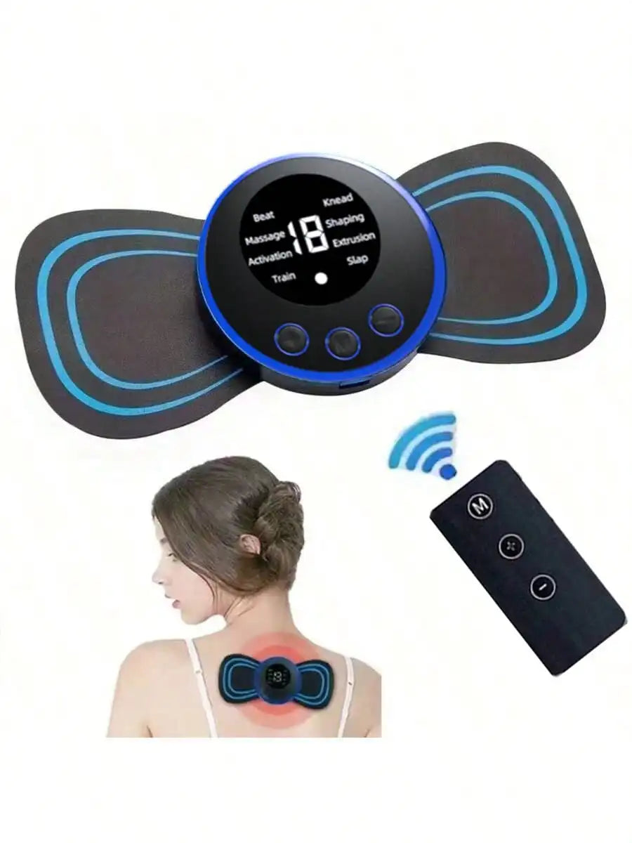 2026 Elektrisches EMS-Nackenmassagegerät, Mini-Hals-Rückenpflaster, Stimulator, Massageador-Matte, tragbare Gel-Pad-Aufkleber, schlank, wiederaufladbar