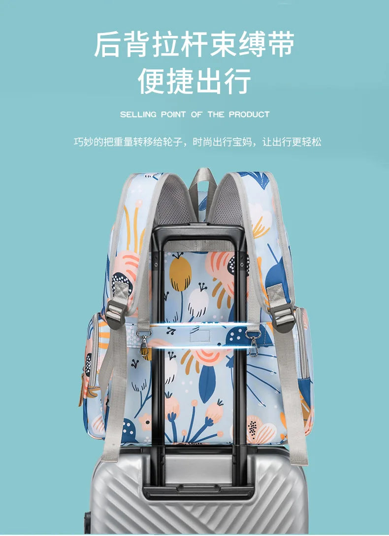 Mama Tasche Nylon gedruckt Mode multifunktion ale Mutter und Baby Taschen gehen Baby Reisen große Kapazität Mutter Tasche Wickelt aschen bebe