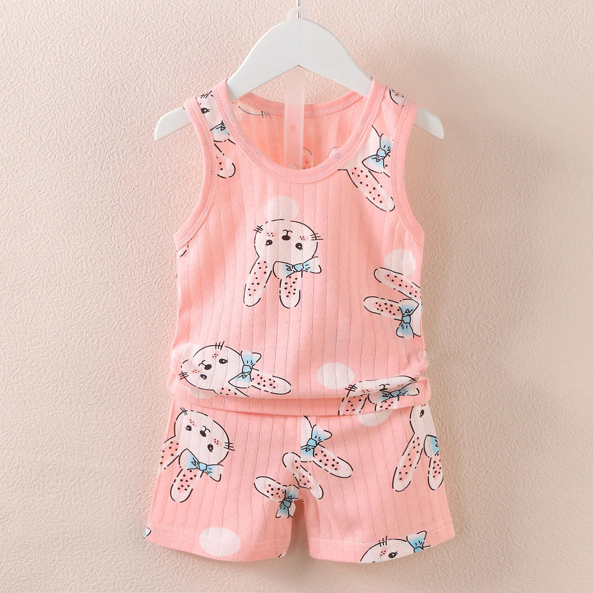 Kinderkleidung, bedruckt, ärmellose Oberteile, Shorts, niedlich, atmungsaktiv, für Kinder, Sommerweste, Shorts, Set, Tank-Top für Babykleidung, Kinder
