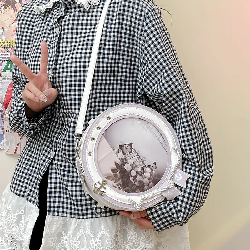 2025 neue süße Y2k ästhetische Umhängetaschen Frauen Kawaii Mode lässig Rucksäcke trendige transparente Reise Umhängetasche Ita Taschen