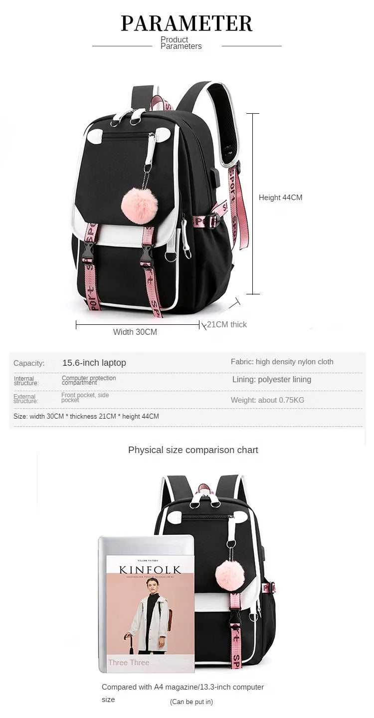 Teens Korean Style School Backpack