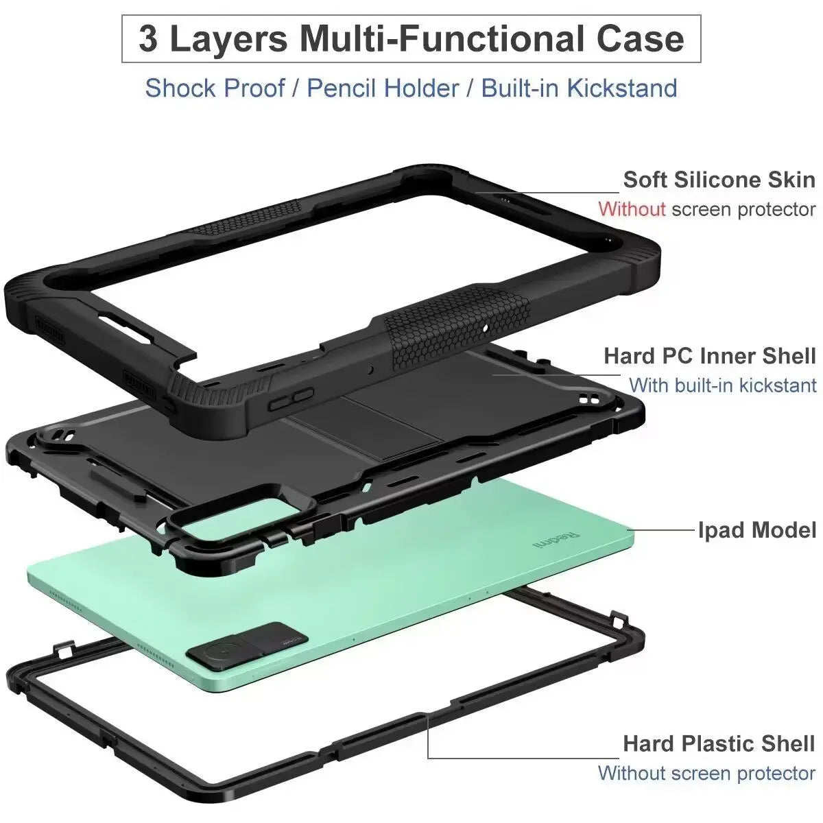 Für Xiaomi Redmi Pad 2 11 zoll 2025 SE 11 10,61 Mi Pad 6 11 "PC Tablet Stand Abdeckung kinder Stoßfest Fall Für Redmi Pad 10,6