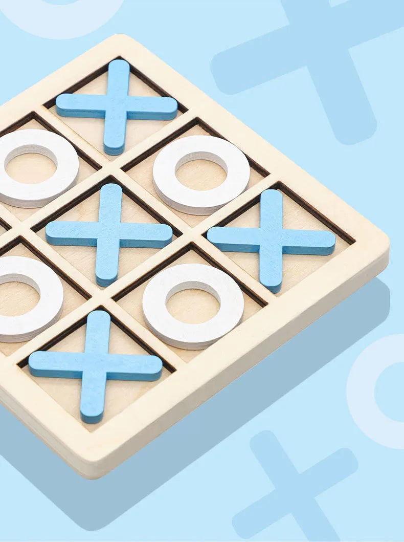 Montessori XO Schach Puzzle 3D Geometrische Formen Brettspiele Für Kinder Kinder Pädagogisches Holz Spielzeug