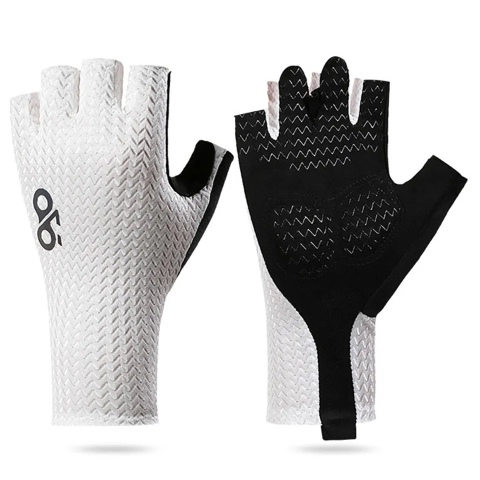 Sommerliche Atmungsaktive Halbfinger-Fahrradhandschuhe Ultraleichte Rennrad-Handschuhe mit Rutschfester Silikonpolsterung Kühlende Sportausrüstung