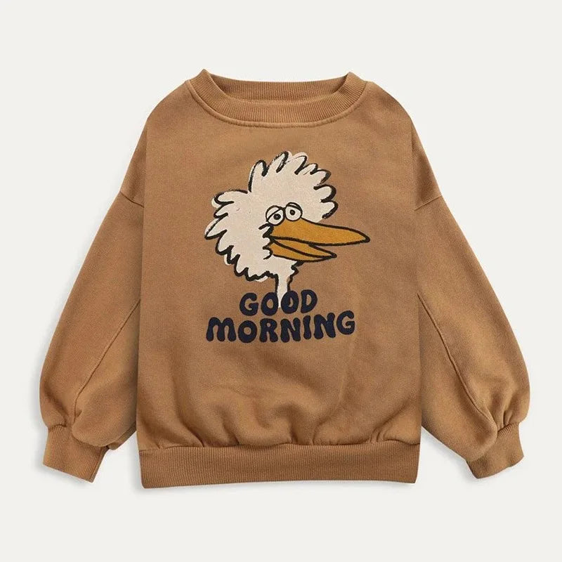 Koreanische INS 2024 kinder Herbst Winter Lange Hülse O-ansatz Sweatshirt Nette Tops für Mädchen Und Jungen Baby Pullover Kinder Kleidung