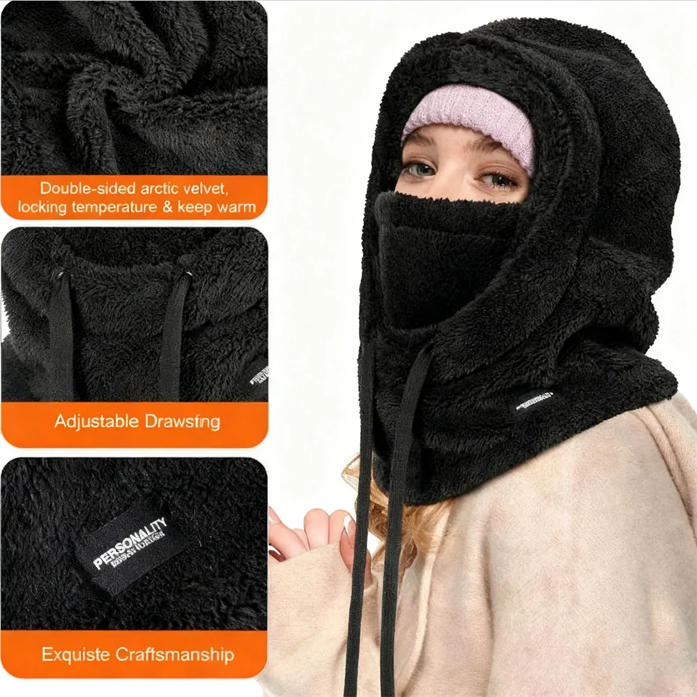 Winter Warme Thermische Winddichte Balaclava Skimaske Motorrad-Gesichtsbedeckung Polar Fleece Verstellbare Fahrrad-Nackenbedeckung Vollgesichtsmaske