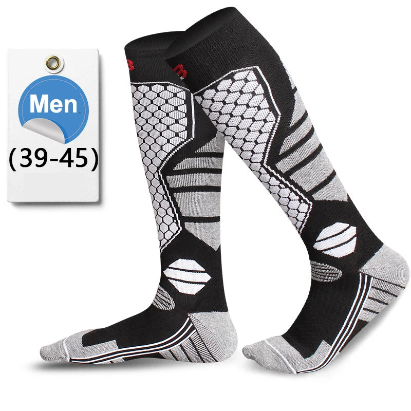 GTUBIKE 1 Paar warme Winter-Skistrümpfe, verdickende Wandersocken für Damen und Herren, Anti-Kälte-Skifahren, Outdoor-Sportstrümpfe, Schnee