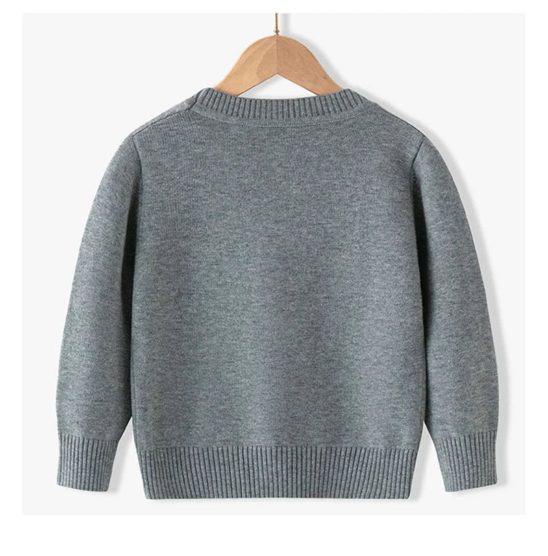 Winter Jungen Strick pullover große Kinder Kleidung Herbst Kinder Baumwolle Pullover Teen feste Strickwaren Mäntel 2-12 Jahre