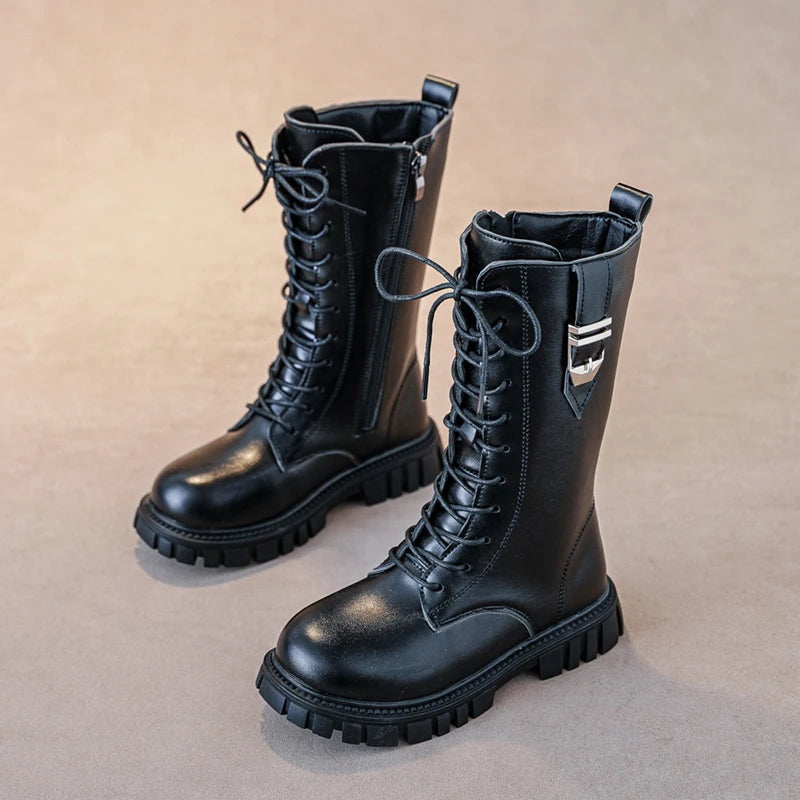 Elegante Zipper Baby Mädchen Lässige Mode Stiefel Herbst/winter Runde Kappe Warme Dicke Sohle Spitze Bequeme kinder Zwischensohle stiefel