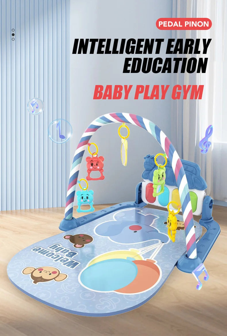 Baby Music Activity Gym Carpet Play Mat Newborn Rug Pedal Piano Keyboard Infant Fitness Rack Playmat Crawling Game Pad Toy Gift
