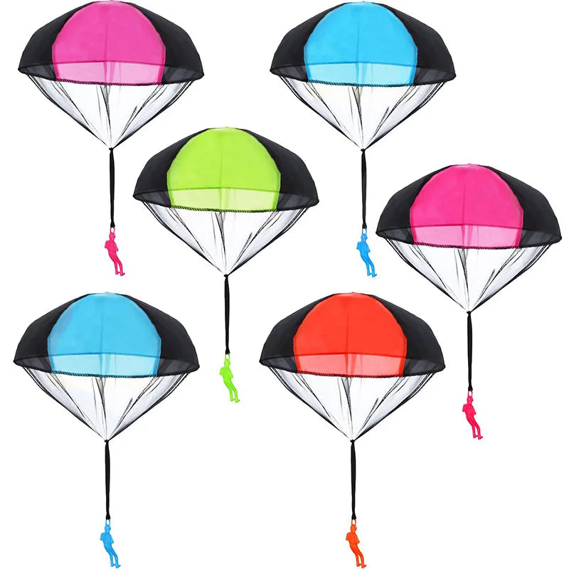 1 Stück Handwurf-Fallschirm, Lustiges Outdoor-Spielzeug, Geschenkspielzeug, Fallschirmsport mit Mini-Soldatenfiguren