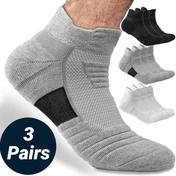 3 Paar rutschfeste Fußballsocken für Herren, kurze, lange Röhrensocken, Fußball, Basketball, Sport, atmungsaktiv, geruchshemmend, Größe 39–45, zum Laufen, Wandern