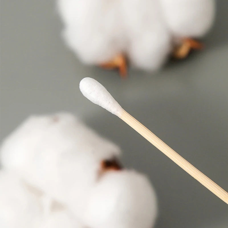 1500/500 stücke Runde Headed Baumwolle Tupfer Doppel Headed Frauen Make-Up Baumwolle Knospen für Holz Sticks Nase Ohren Reinigung gesundheit Pflege Werkzeug