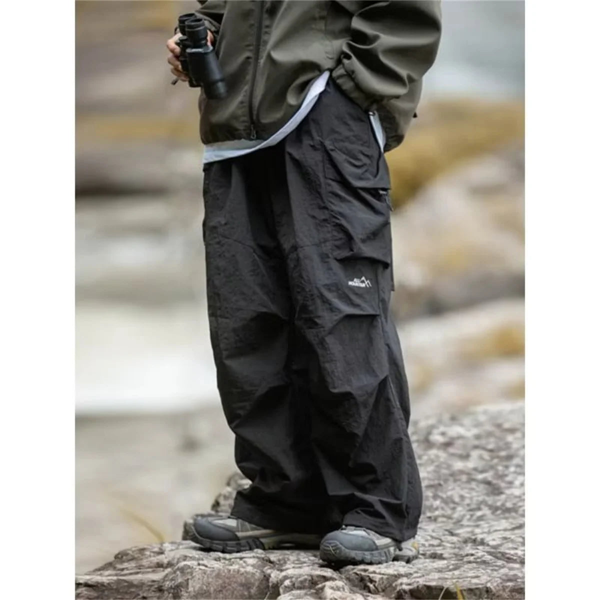 Herren Frühling und Herbst neue wasserdichte Hip Hop Bergsteiger hose lässige Harajuku Arbeits hose schwarze Cargo Outwear Hose