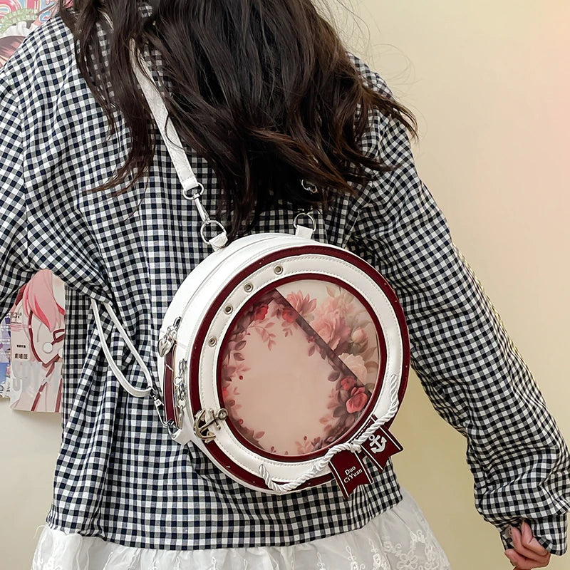 2025 neue süße Y2k ästhetische Umhängetaschen Frauen Kawaii Mode lässig Rucksäcke trendige transparente Reise Umhängetasche Ita Taschen