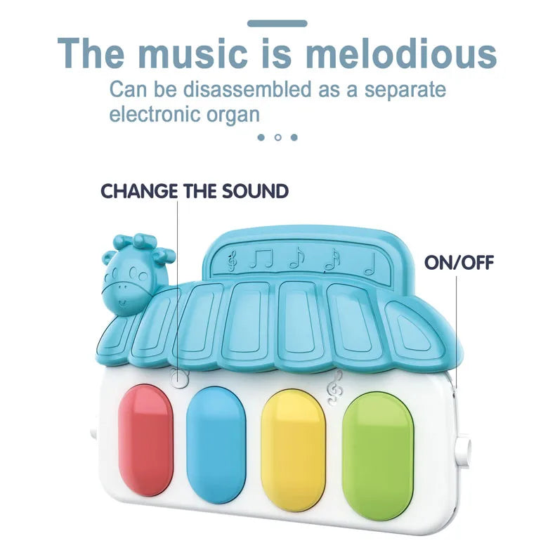 Baby Music Activity Gym Carpet Play Mat Newborn Rug Pedal Piano Keyboard Infant Fitness Rack Playmat Crawling Game Pad Toy Gift