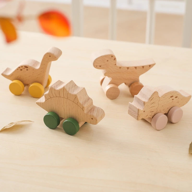 Hölzernes Dinosaurier-Auto-Spielzeug