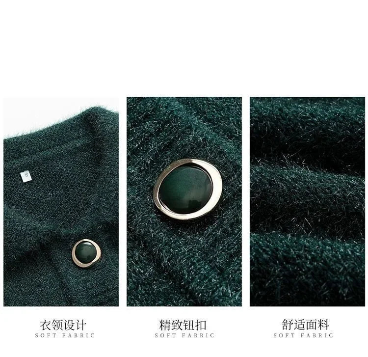 Mittelalterliche Mutter Strickjacke Pullover Mäntel Frühling Herbst Damen Langarm Strickwaren Oberteile 60-70 Jahre alte Oma Kleidung KX16
