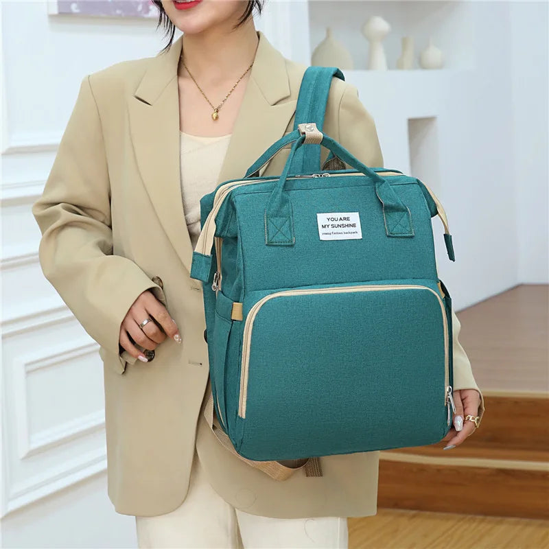 Modische Faltbare Babywiege Mutter-Kind-Tasche Große Kapazität Handtasche Flaschen- und Windelrucksack Mutter- und Mama-Tasche