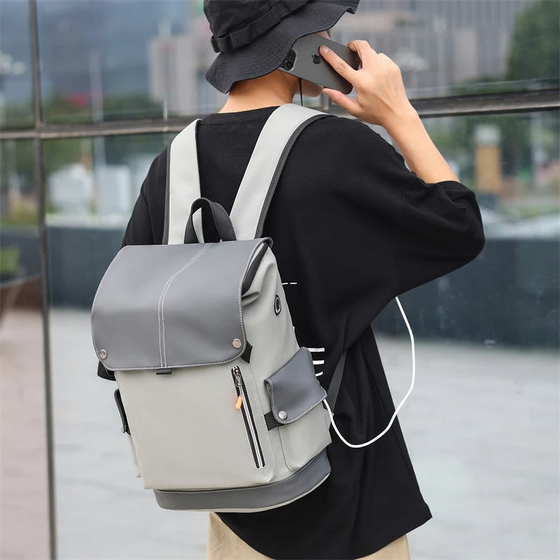 USB-Aufladung, Urban Man-Rucksack, wasserdichter Rucksack, Herren-Laptop-Rucksack, großer Computer-Rucksack für Business, Büro, Outdoor