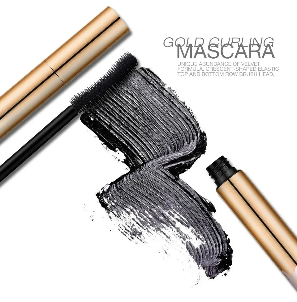 3D Mascara Verlängerung Schwarz Wimpern Wimpern Verlängerung Wimpern Pinsel Schönheit Make-Up Langlebige Gold Farbe Mascara