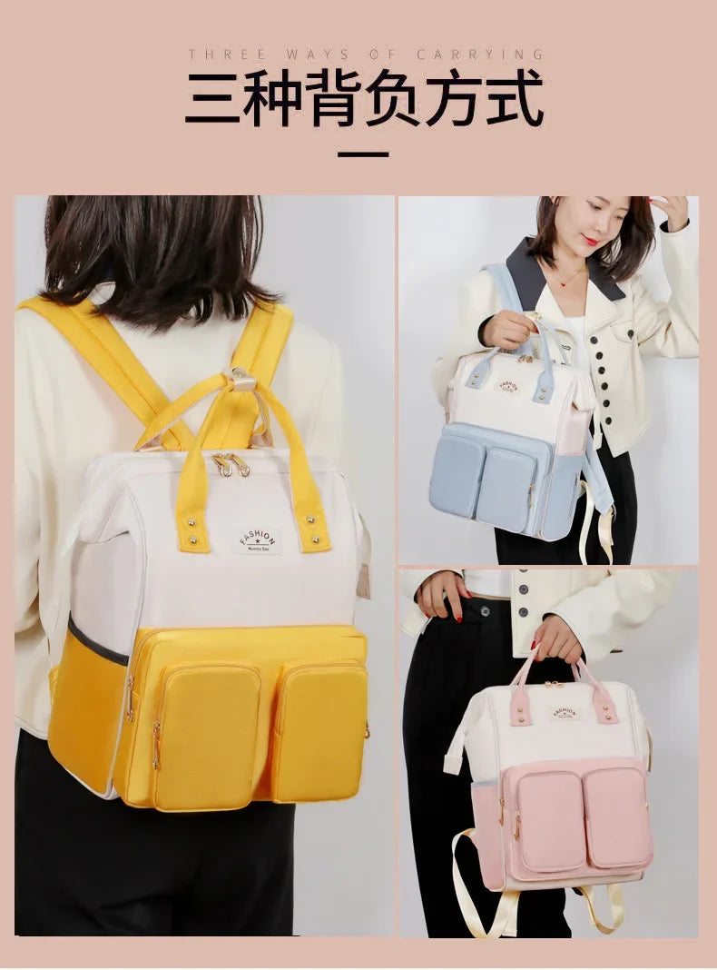 Multifunktionale Mama-Taschen mit großem Fassungsvermögen für Ausflüge, Reiserucksack, wasserdicht, tragbar, Mutter- und Babytasche, Damen-Rucksack