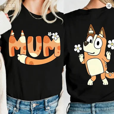 Bluey Day Kurzarm-T-Shirt, lockeres Sportshirt, Bluey Rundhals-Oberteil, bequemes Streetwear-Oberteil für Herren, passendes Familien-T-Shirt, Kleidung ﻿