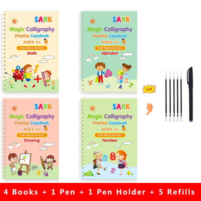 Sank Magic Practice Copybook Stift Vorschulkinder Kalligraphie Englische Version Kostenloses Abwischen Kinder Wiederverwendbares Schreibbuch