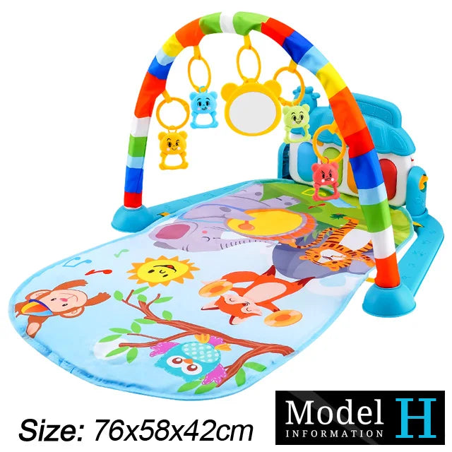 Baby Fitness Stand Music Play Gym Activity Toy Newborn Piano Crawling Blanket Pedal Play Pad Early Education 0-36 Months Gifts