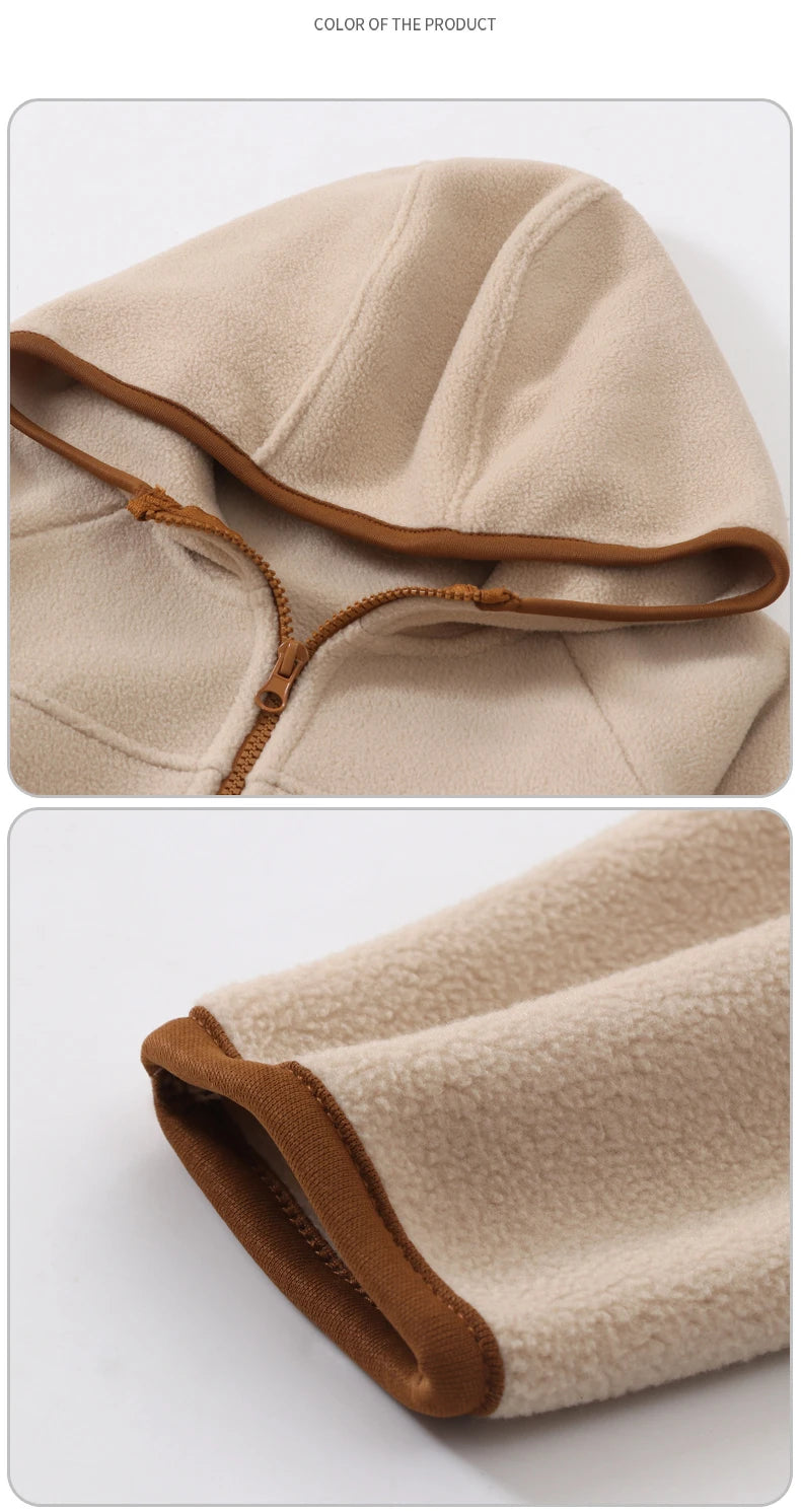Kinder-Fleecejacke, Herbst und Winter, lässig, warm, für Teenager, Jungen und Mädchen, mit Kapuze, Oberbekleidung, antistatisch, winddicht, gemütlich, Kinderoberteile