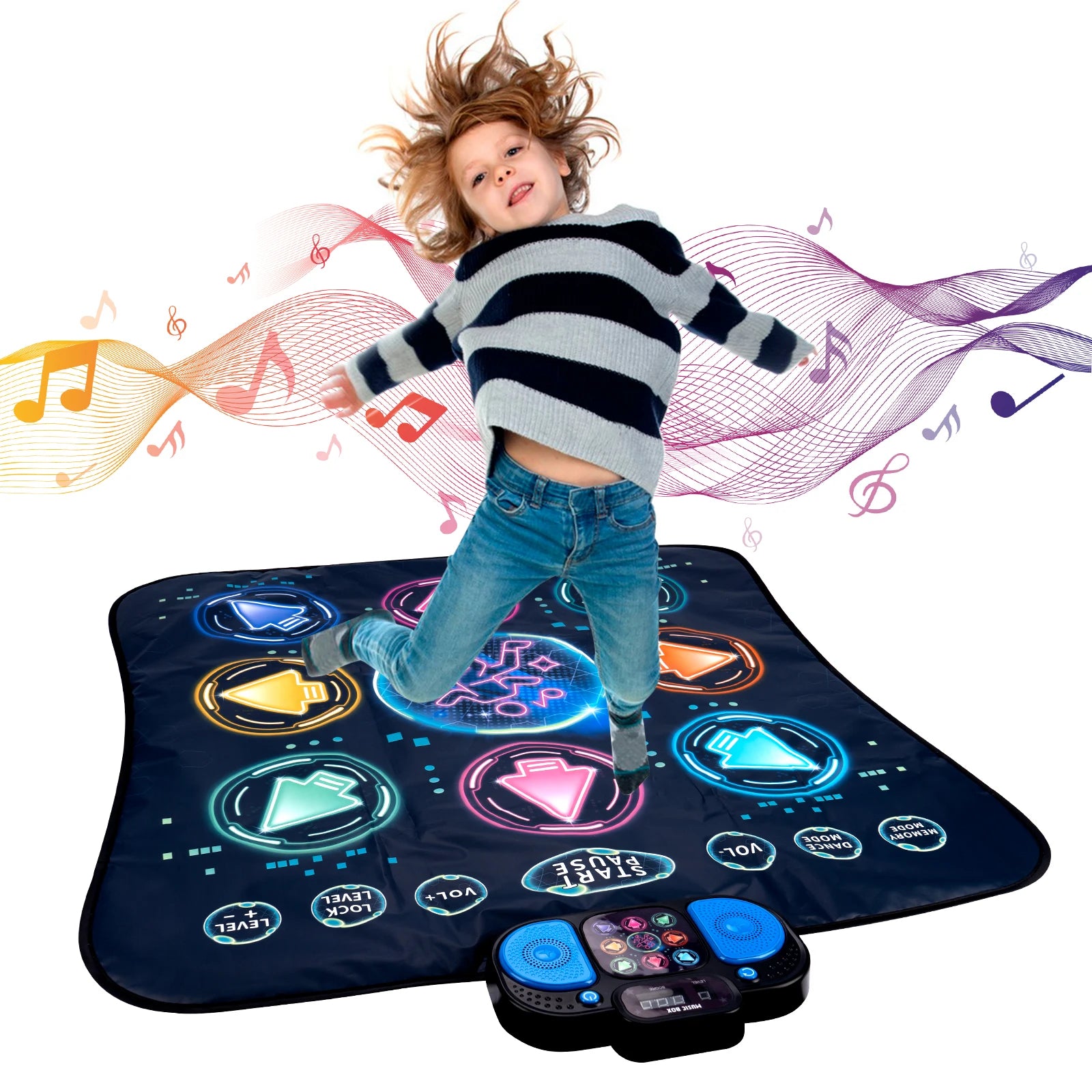 Elektronische Tanzmatte für Kinder, Tanzdecke, doppelter Spielermodus mit 9-stufigem Kinder-Bodenmusikdecke, Lernspielzeug, Kindergeschenke