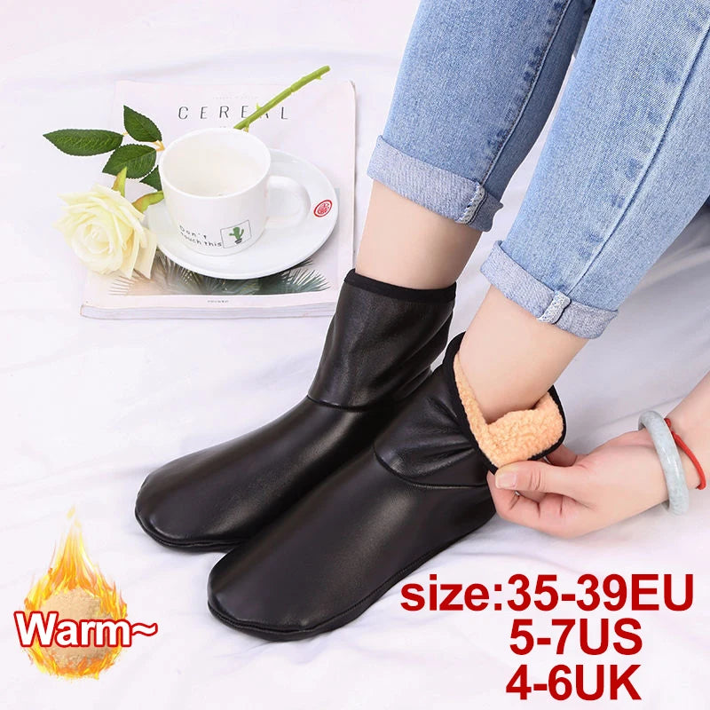 1 Paar warme Schneefeld-Socken für Männer und Frauen im Freien, für Herbst und Winter, verdickte, winddichte, warme Innen-Plüsch-Innenbodensocken