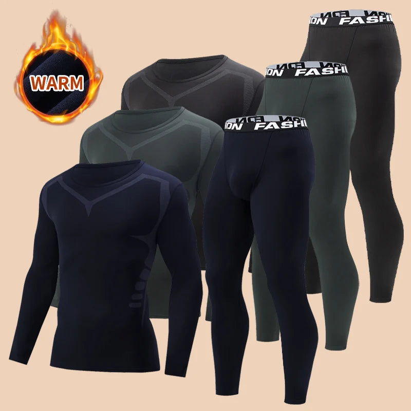 2/4-teiliges Herren-Unterwäscheset für Herbst/Winter, Schwarz, Langarm, für Jugendliche, Fitness, Laufen, Sportshirt, Lässige Stretchhose