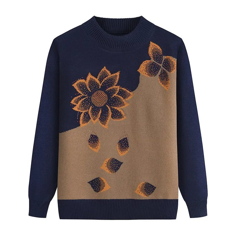 Winterkleidung Oma Pullover Strickpullover Dicker mittlerer Alter Ältere Mutter Bottoming Shirt Samt Langarm Top Damen