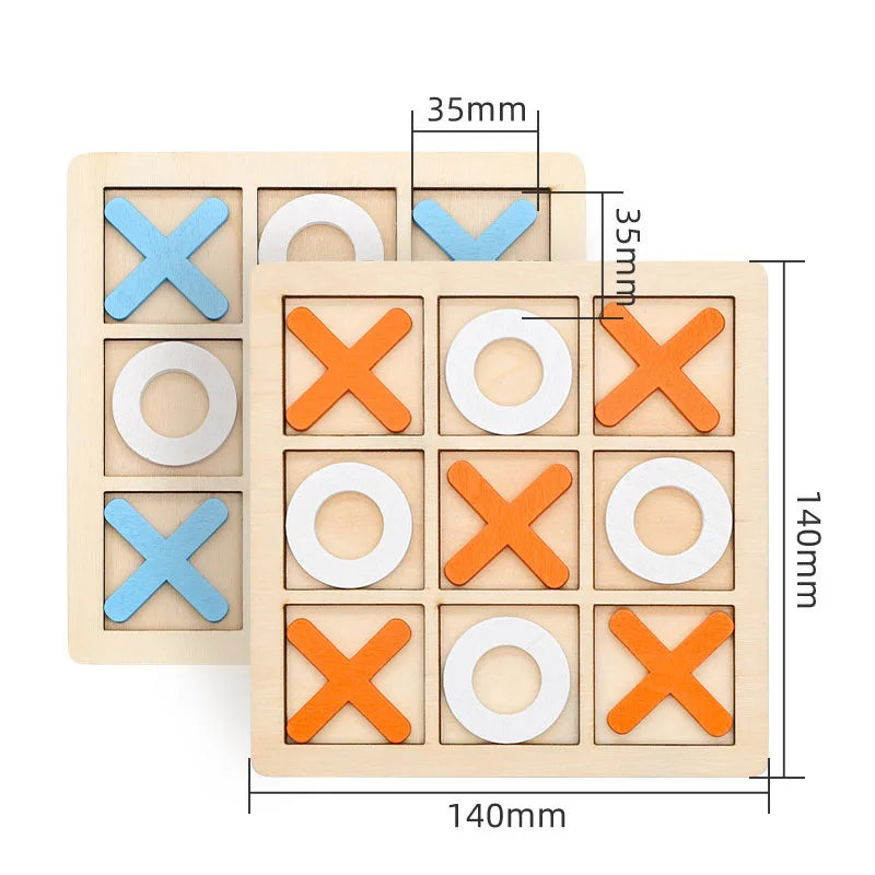 Montessori XO Schach Puzzle 3D Geometrische Formen Brettspiele Für Kinder Kinder Pädagogisches Holz Spielzeug