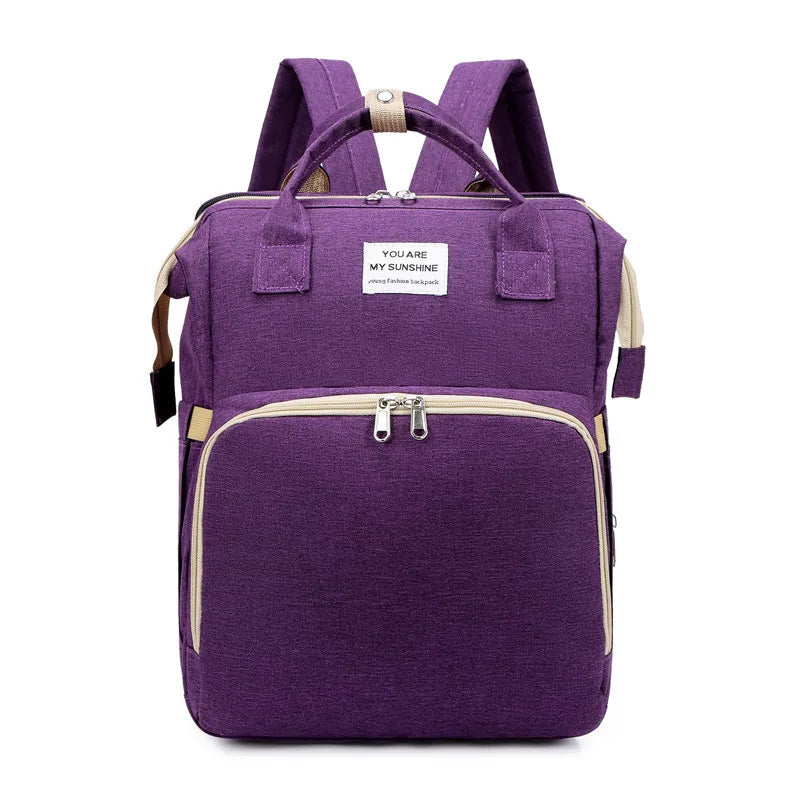 Modische Faltbare Babywiege Mutter-Kind-Tasche Große Kapazität Handtasche Flaschen- und Windelrucksack Mutter- und Mama-Tasche