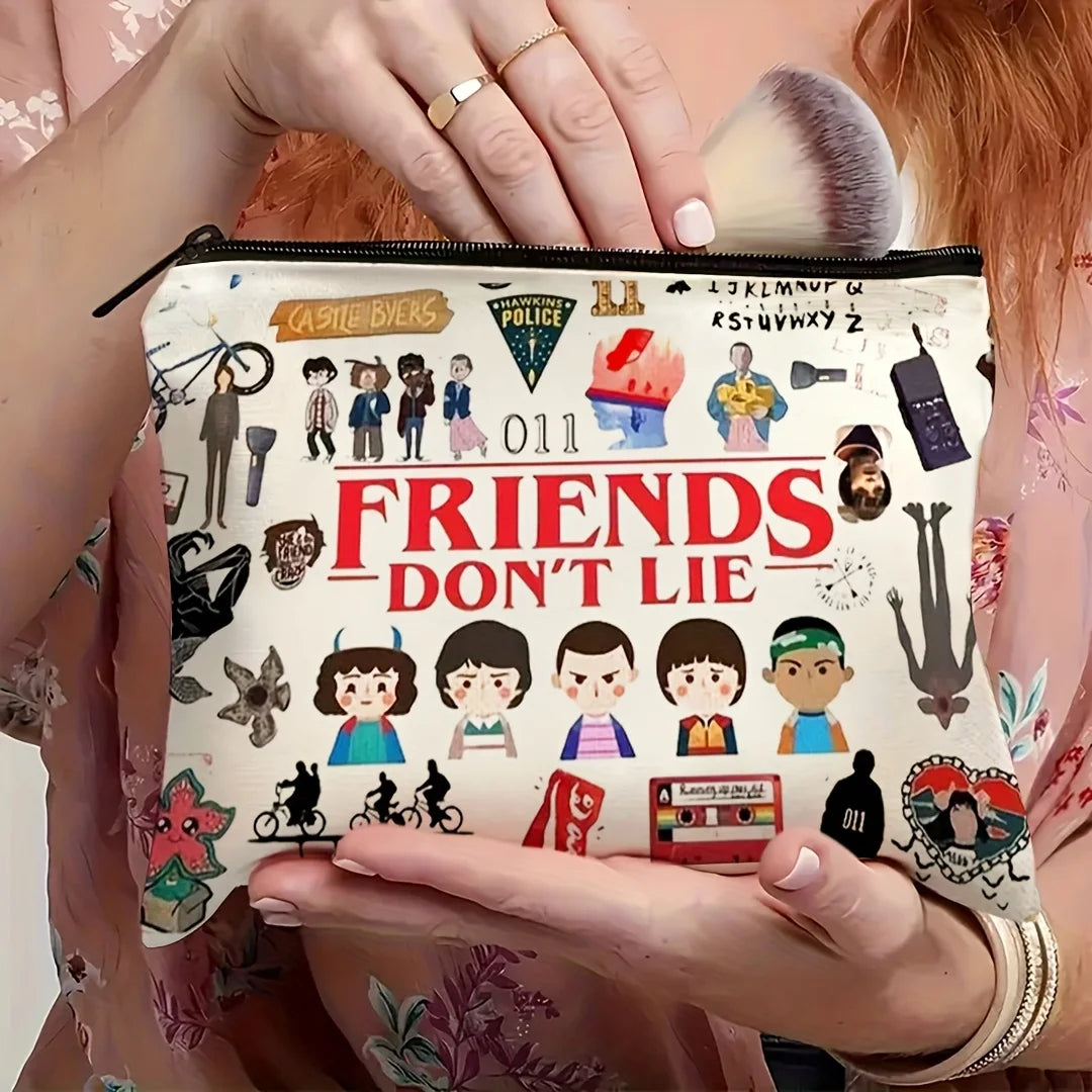 Eine TV-Programm-Make-up-Tasche – süße multifunktionale Reißverschlusstasche für Frauen, Schmuck-Aufbewahrungstasche, perfekte kleine Aufbewahrungstasche mit Reißverschluss für die Reise