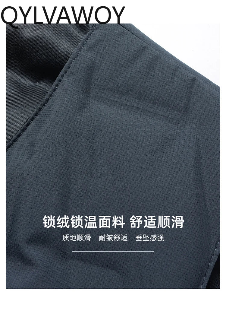 QYLVAWOY Herren Mittleren Alters Ältere Papas Herbst Winter Daunenweste Opa Gilet Dünner Stil Ärmellose Jacke LJ2105