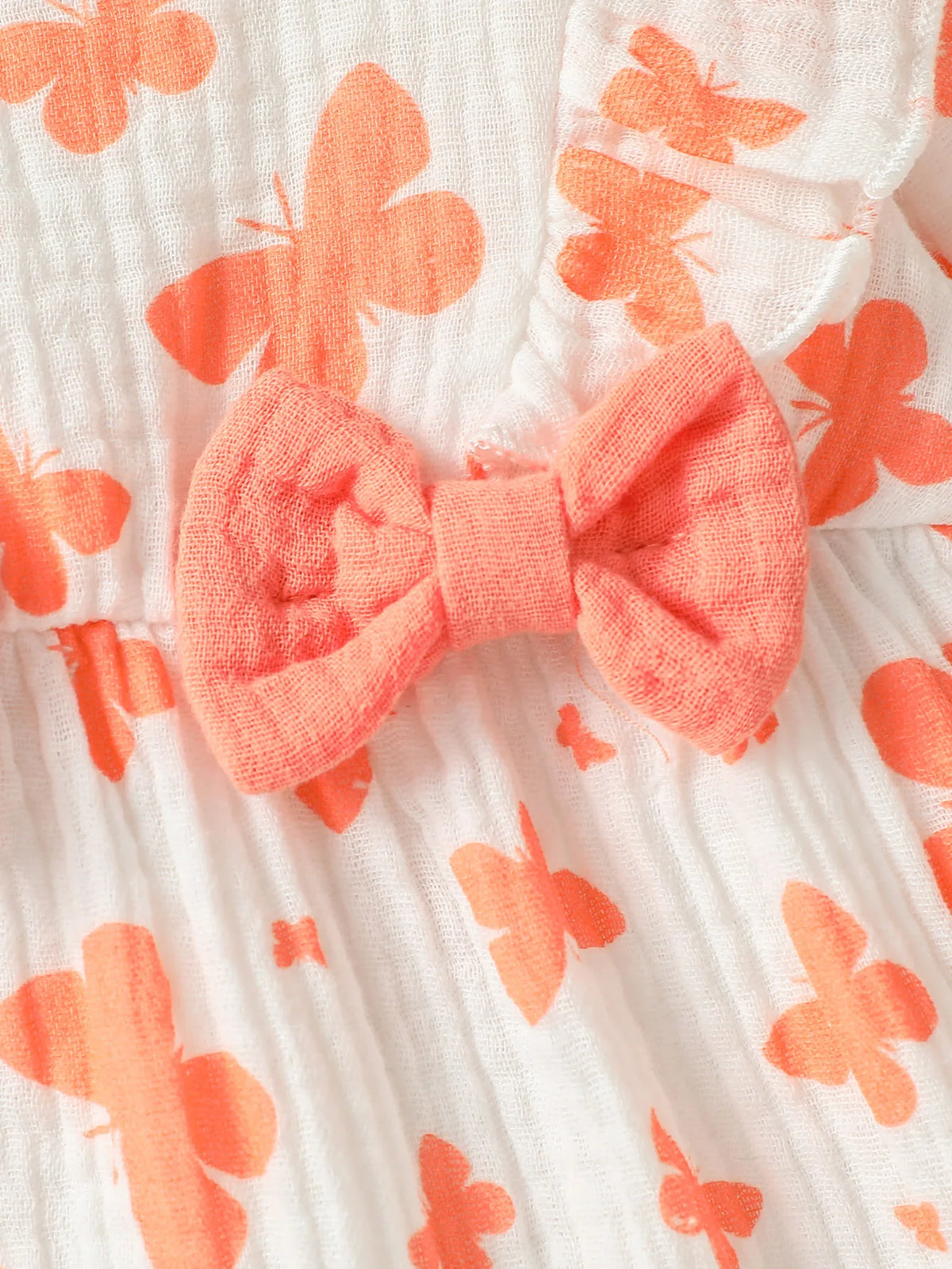 Baby-Mädchen-Overall für alle Jahreszeiten, langärmelig, mit Blumenmuster und Schleife, täglicher Overall für Neugeborene, 6 Monate Kleidung + Stirnband