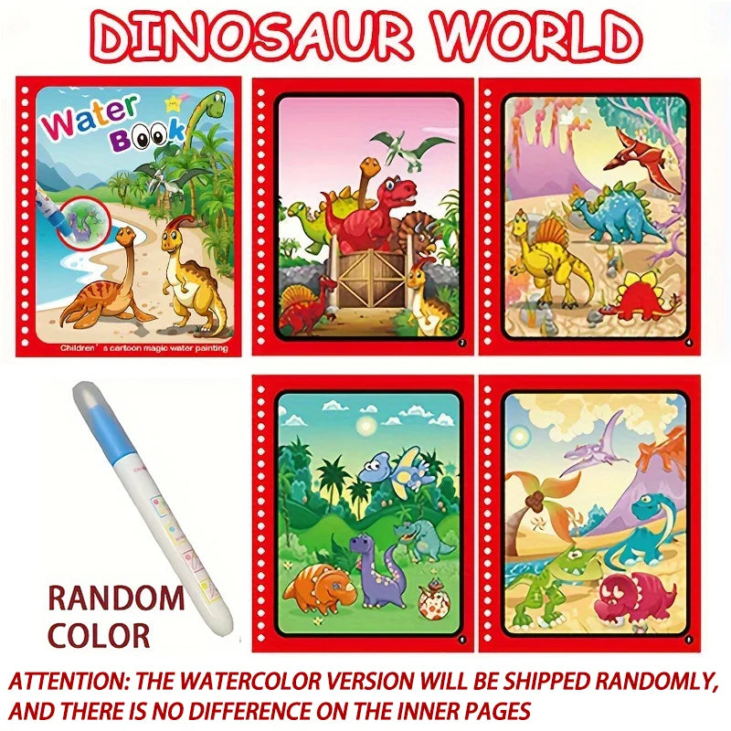Magisches Buch, Wasserteichnung, Montessori-Spielzeug, wiederverwendbares Malbuch, magisches Wasser-Zeichenbuch, sensorische Früherziehung für Kinder