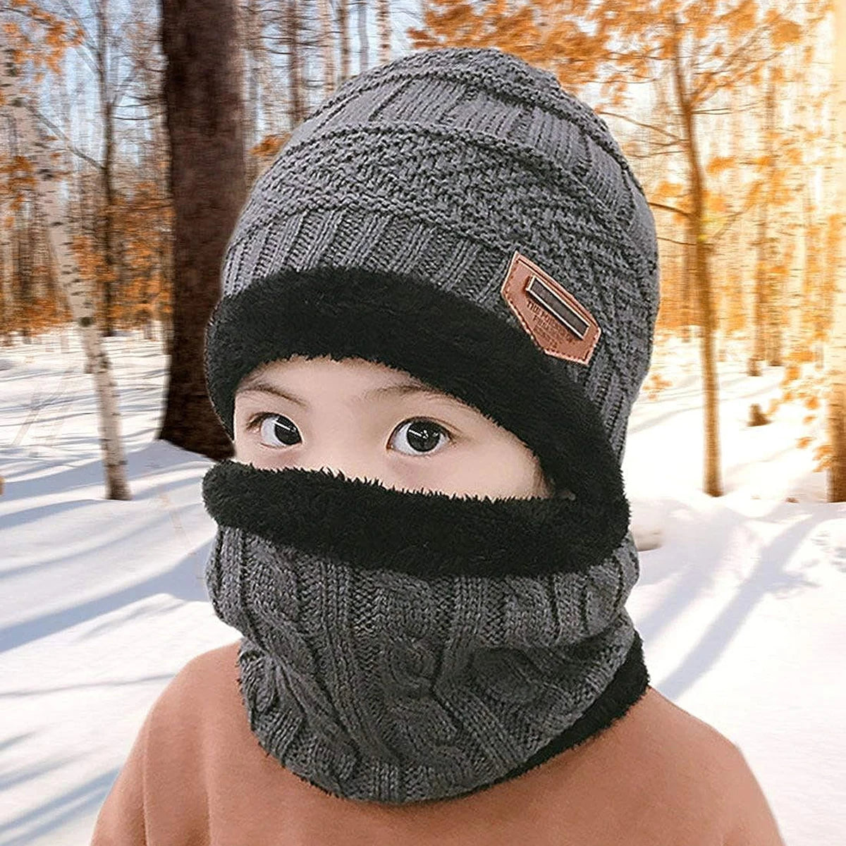 5-14 jahre Kinder Warme Gestrickte Hut Schal Set Kinder Herbst Winter Hut Weiche Gestrickte Kappe Motorhaube Infant Kinder hut Für Jungen Mädchen
